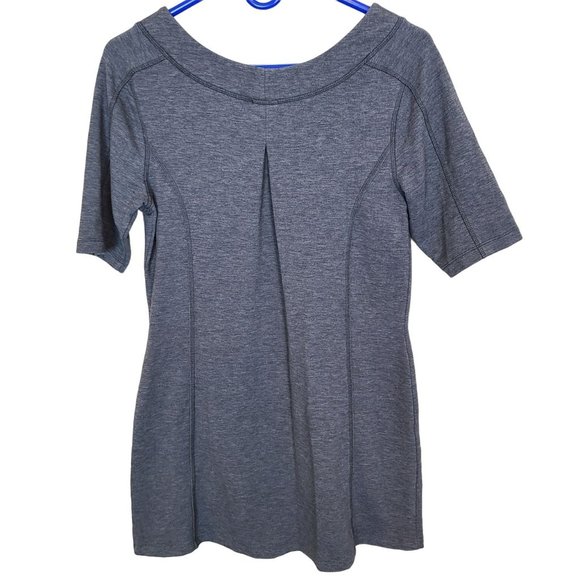 Title Nine Womens M Gray Damask Print Short Sleeves Jersey Sport Mini Dress - Picture 7 of 7